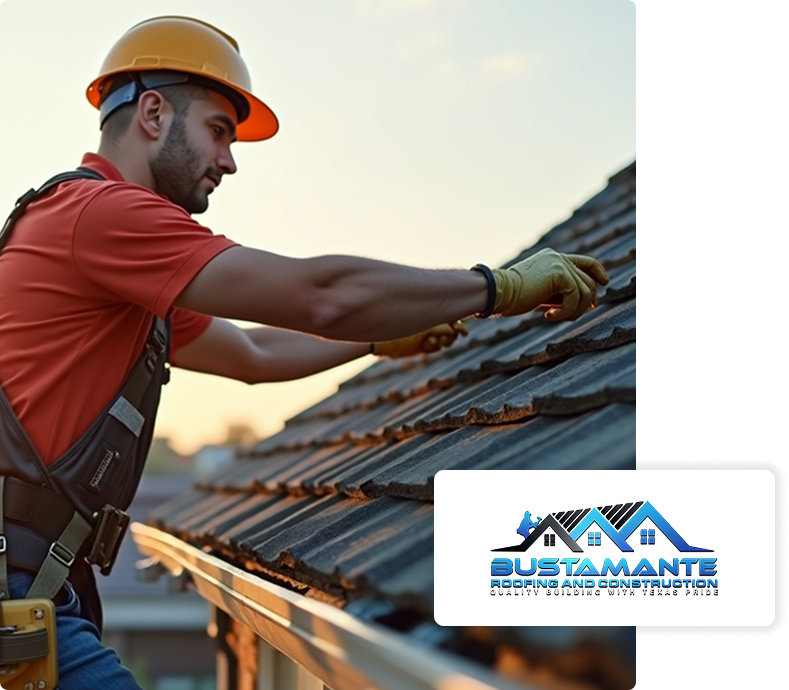 Roofer on a roof