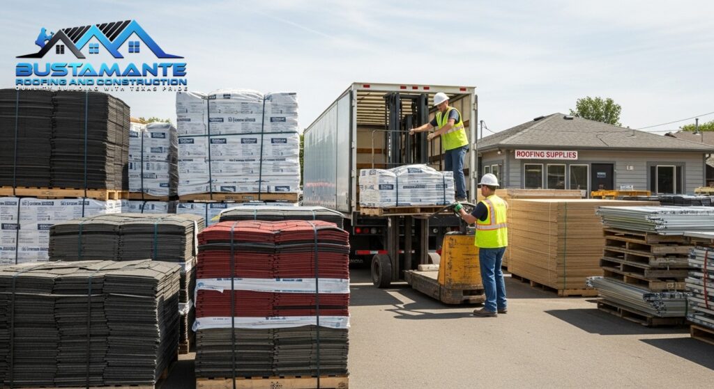 Local roofing supply yard