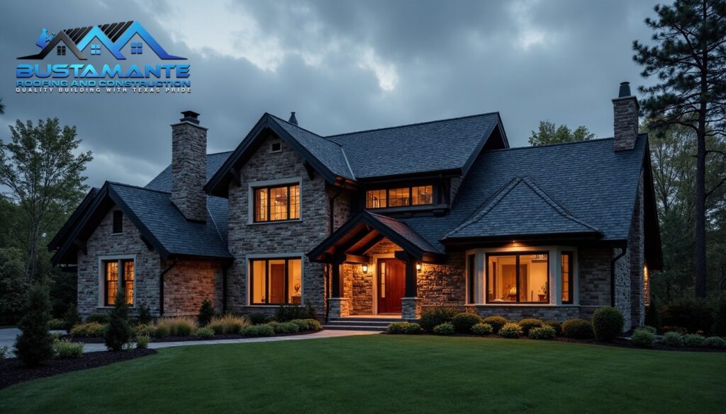 House with stunning class-3 architectural asphalt shingle roof