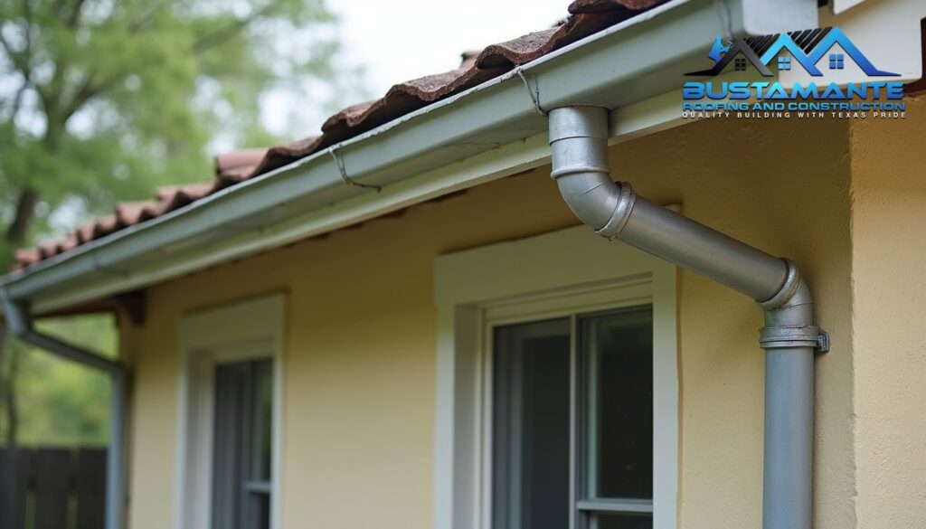 House with proper rain gutter installation.